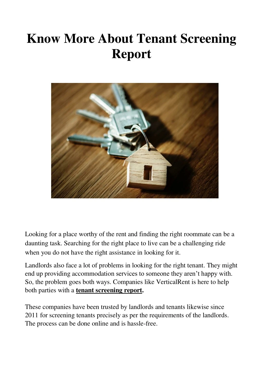 know more about tenant screening report