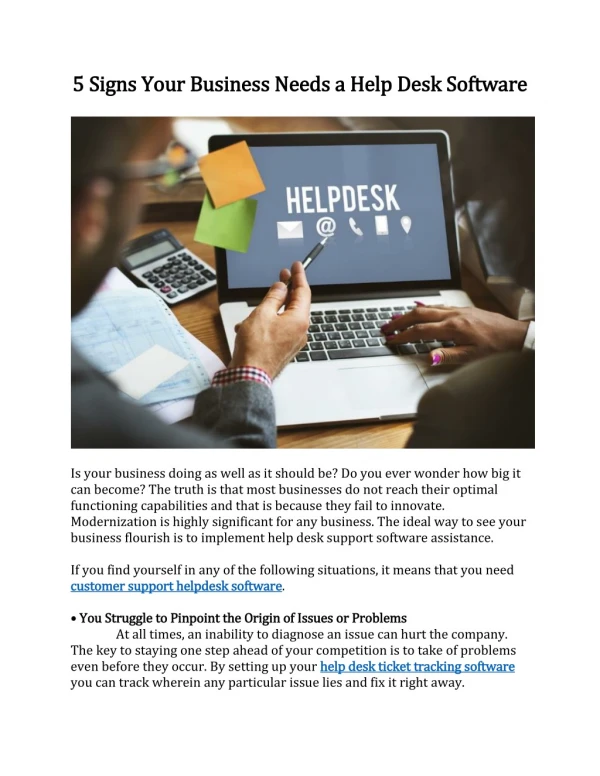 5 Signs Your Business Needs a Help Desk Software