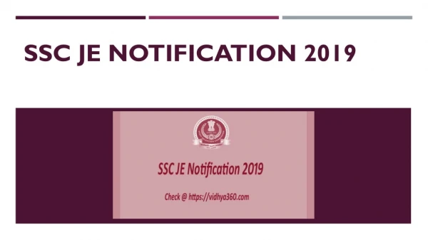 SSC JE Notification 2019 Released Now, SSC Jr. Engineer Online Form