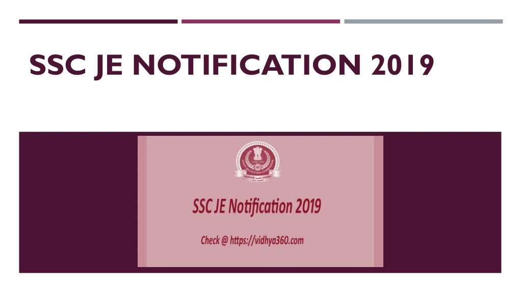 ssc je notification 2019