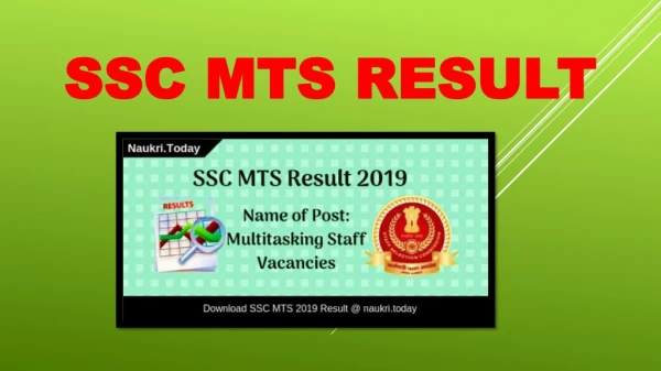 SSC MTS Result 2019 for Paper 1 & Paper 2 Cut off Marks, Merit List