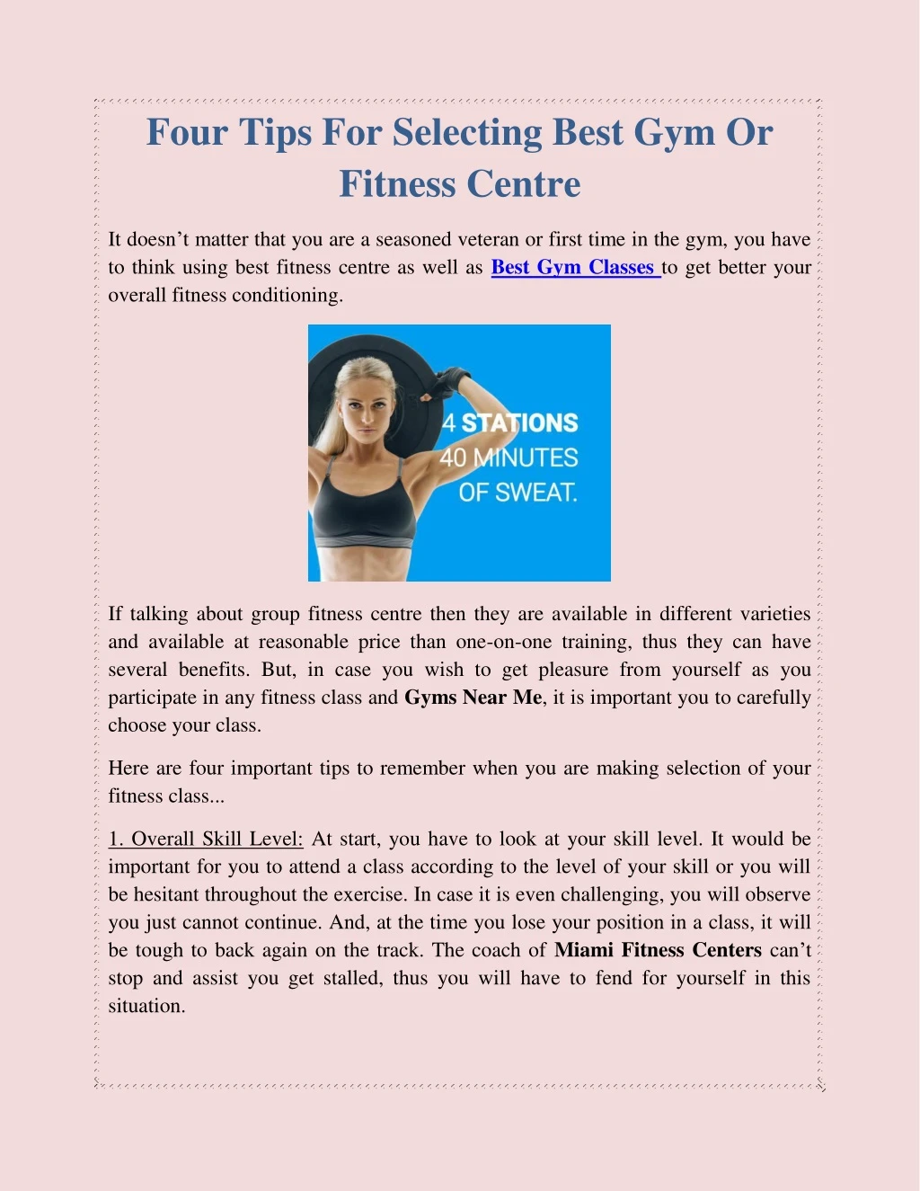 four tips for selecting best gym or fitness centre