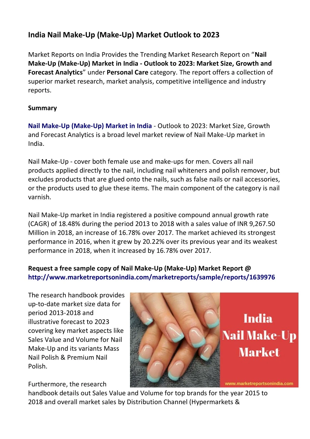 india nail make up make up market outlook to 2023