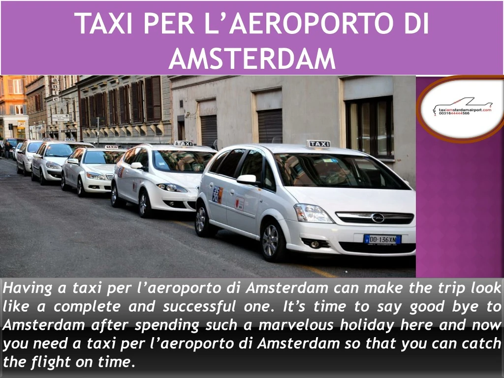 taxi per l aeroporto di amsterdam