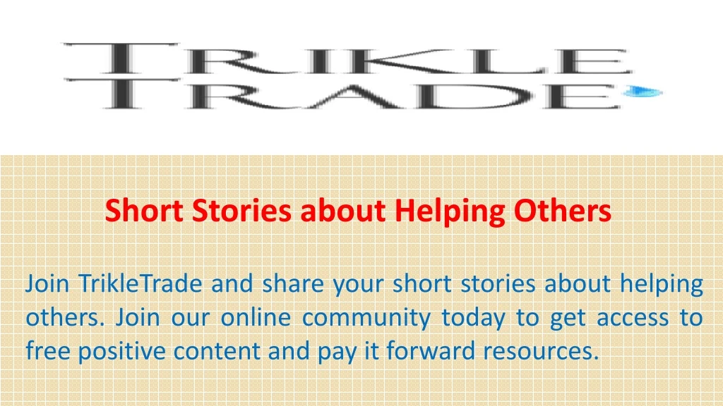 short stories about helping others