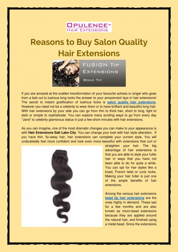 Reasons to Buy Salon Quality Hair Extensions
