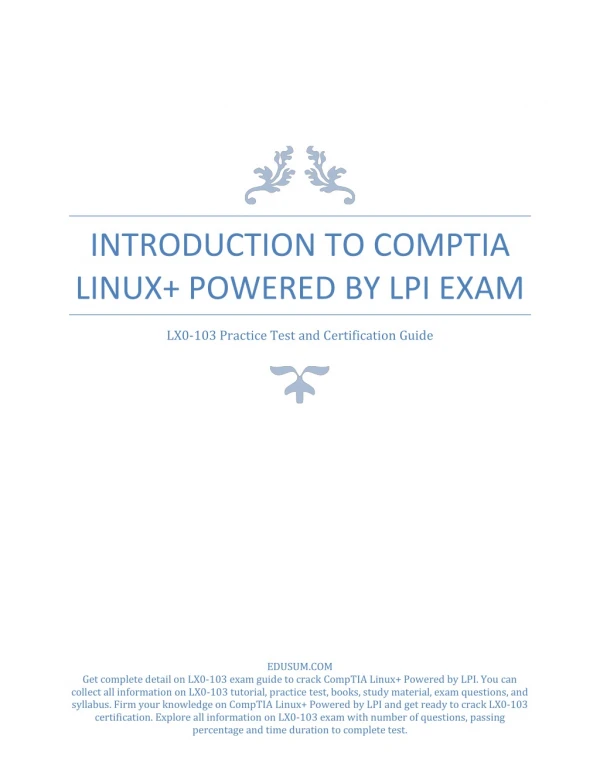 [PDF] Introduction to CompTIA Linux Powered by LPI Exam