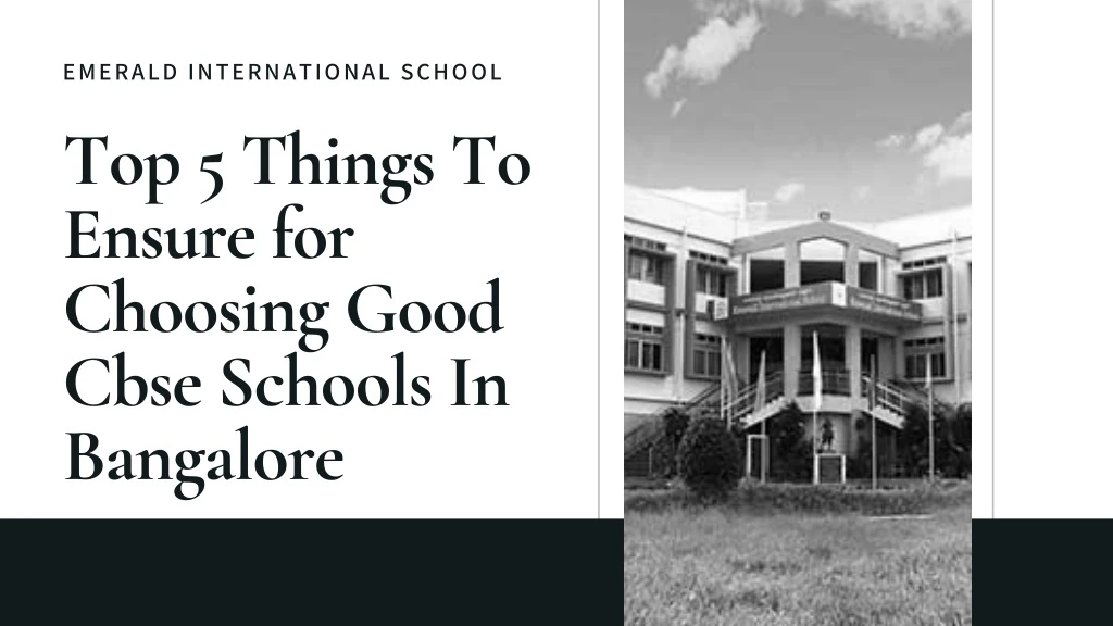 emerald international school top 5 things