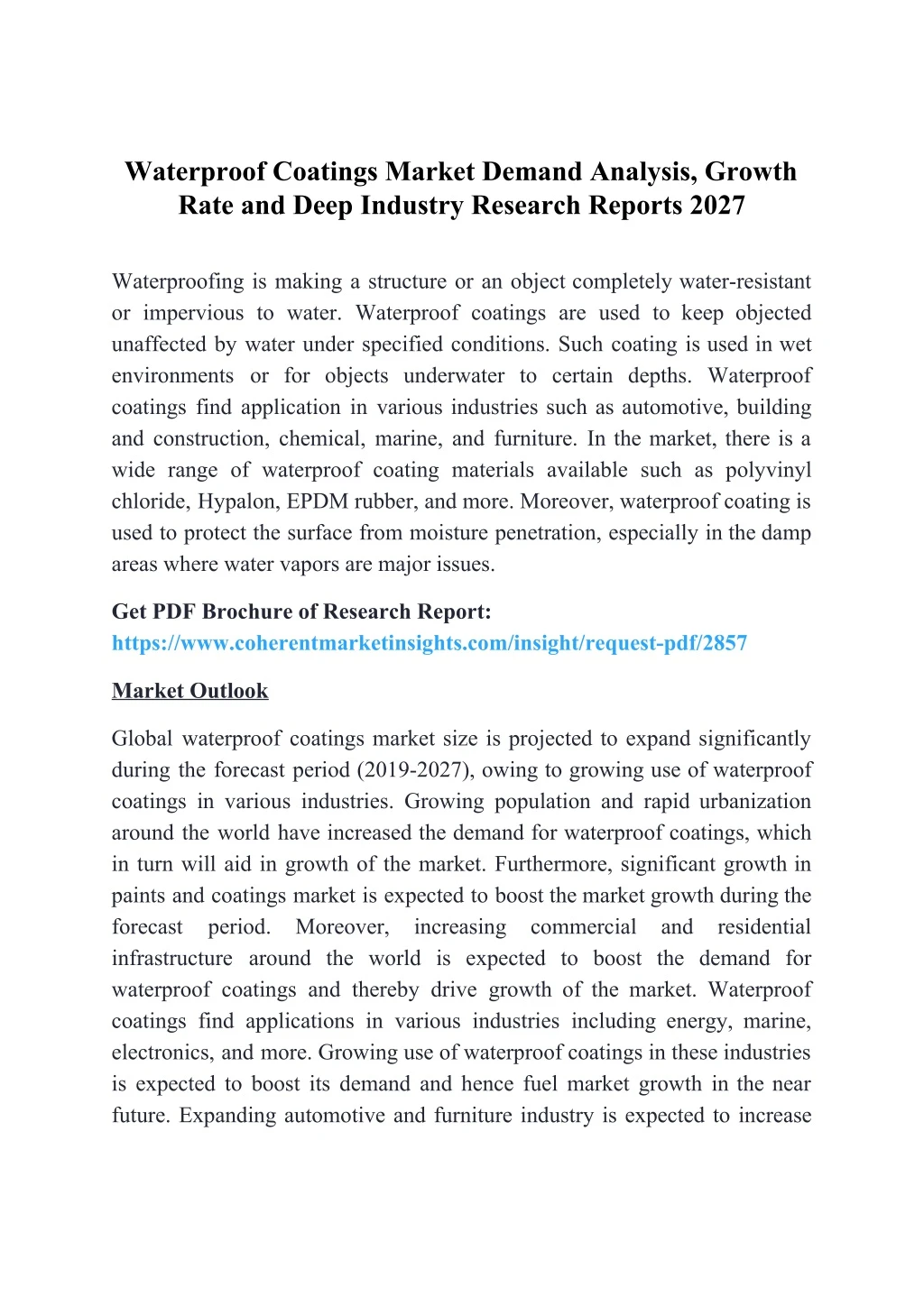 waterproof coatings market demand analysis growth