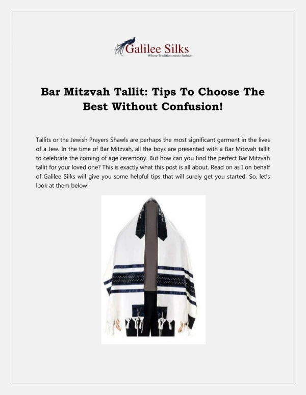 Bar Mitzvah Tallit: Tips To Choose The Best Without Confusion!