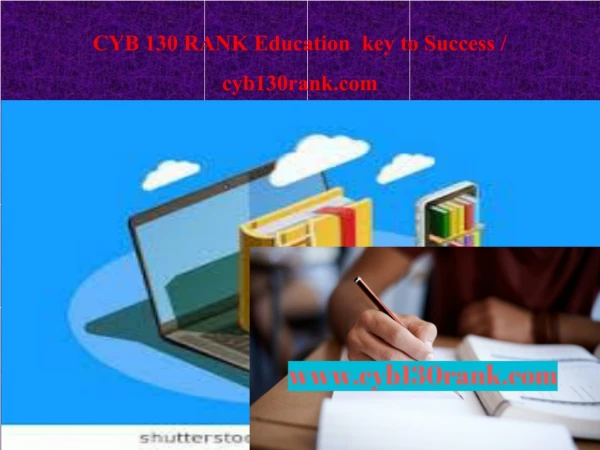 CYB 130 RANK Education key to Success / cyb130rank.com