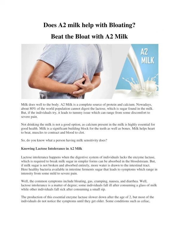 Does A2 milk help with Bloating?| Green Field Organic Farming