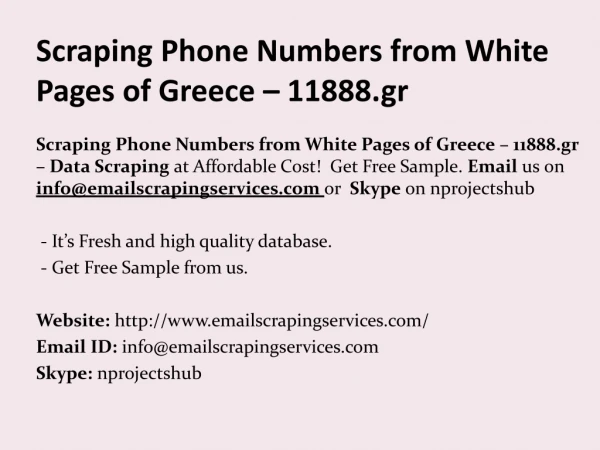 Scraping Phone Numbers from White Pages of Greece 11888.gr