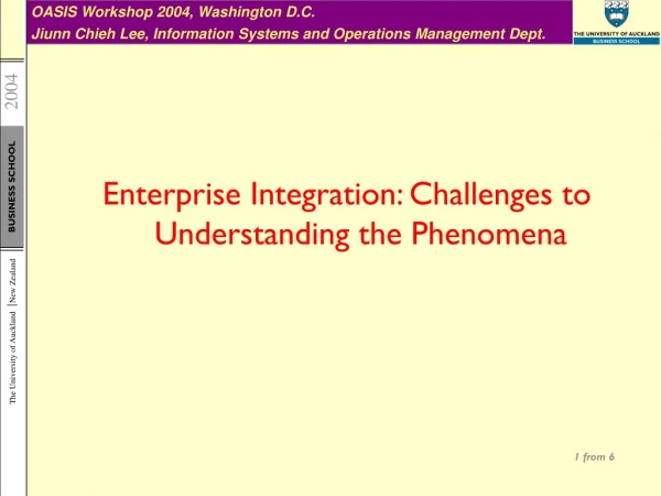 Enterprise Integration: Challenges to Understanding the Phenomena