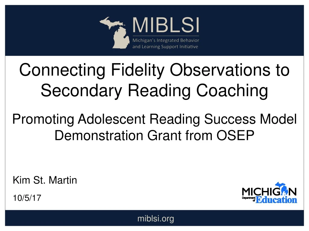 connecting fidelity observations to secondary reading coaching