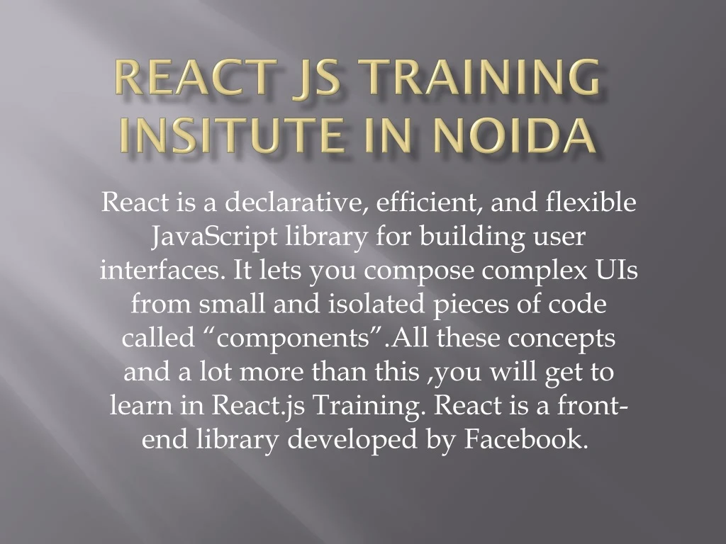 react js training insitute in noida