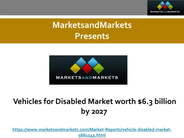 Vehicles for Disabled Market worth $6.3 billion by 2027