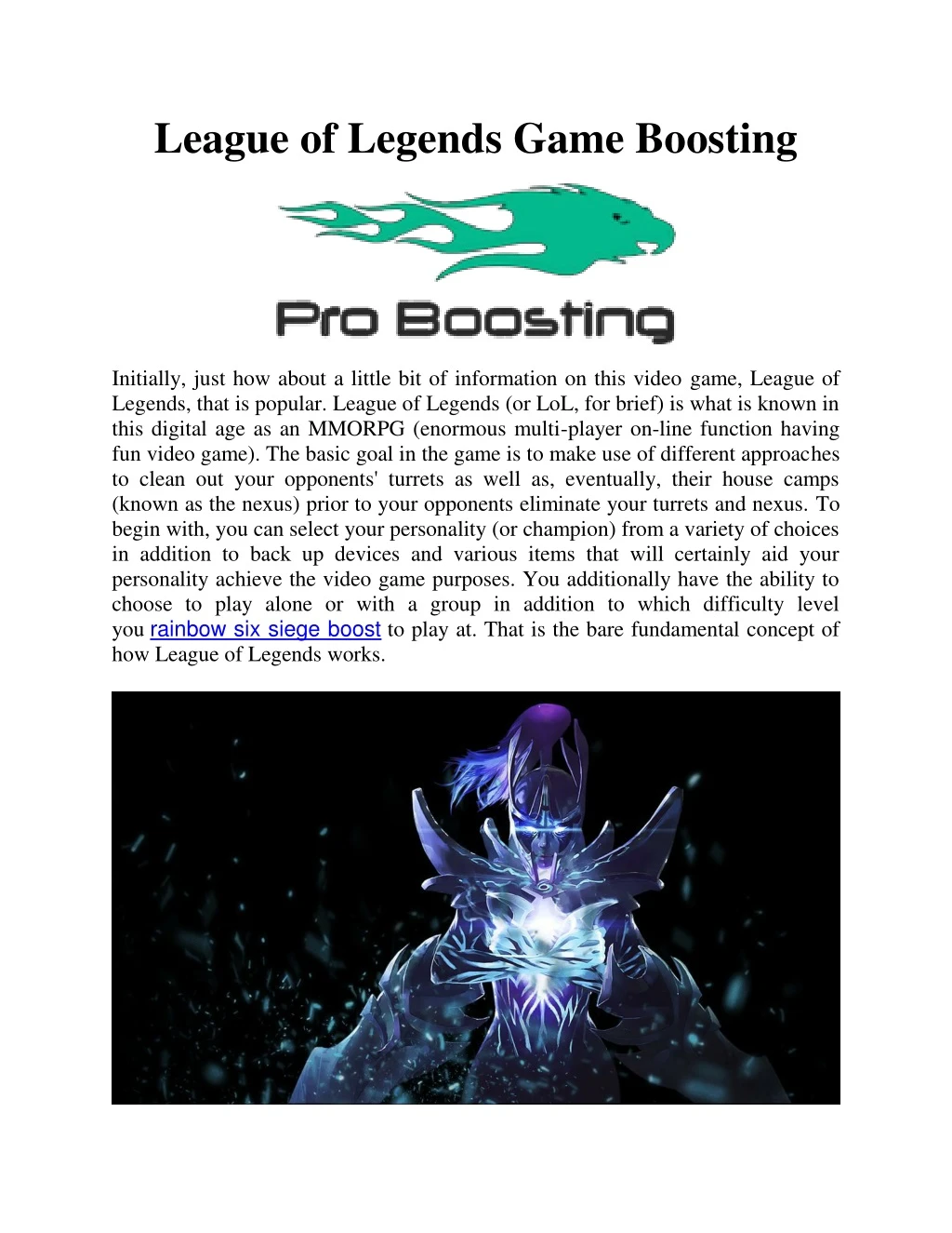 league of legends game boosting