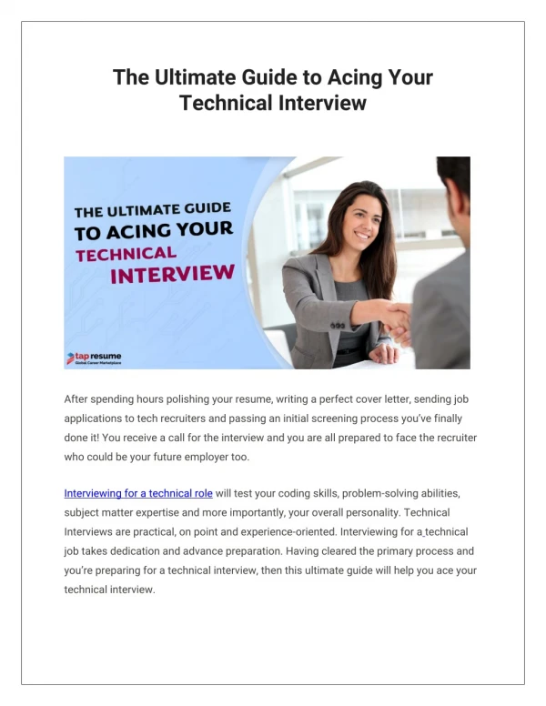 The Ultimate Guide to Acing Your Technical Interview