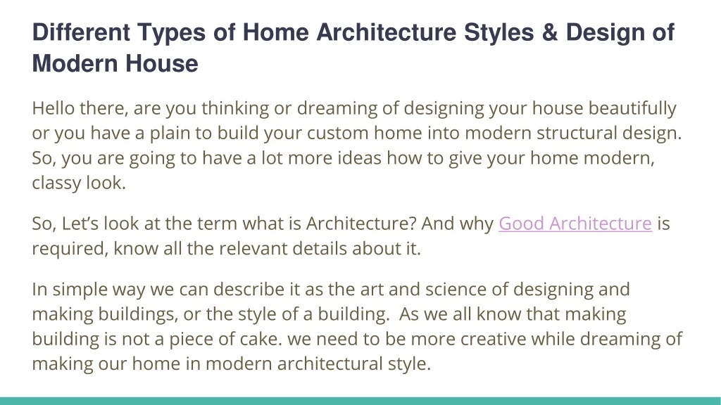 different types of home architecture styles