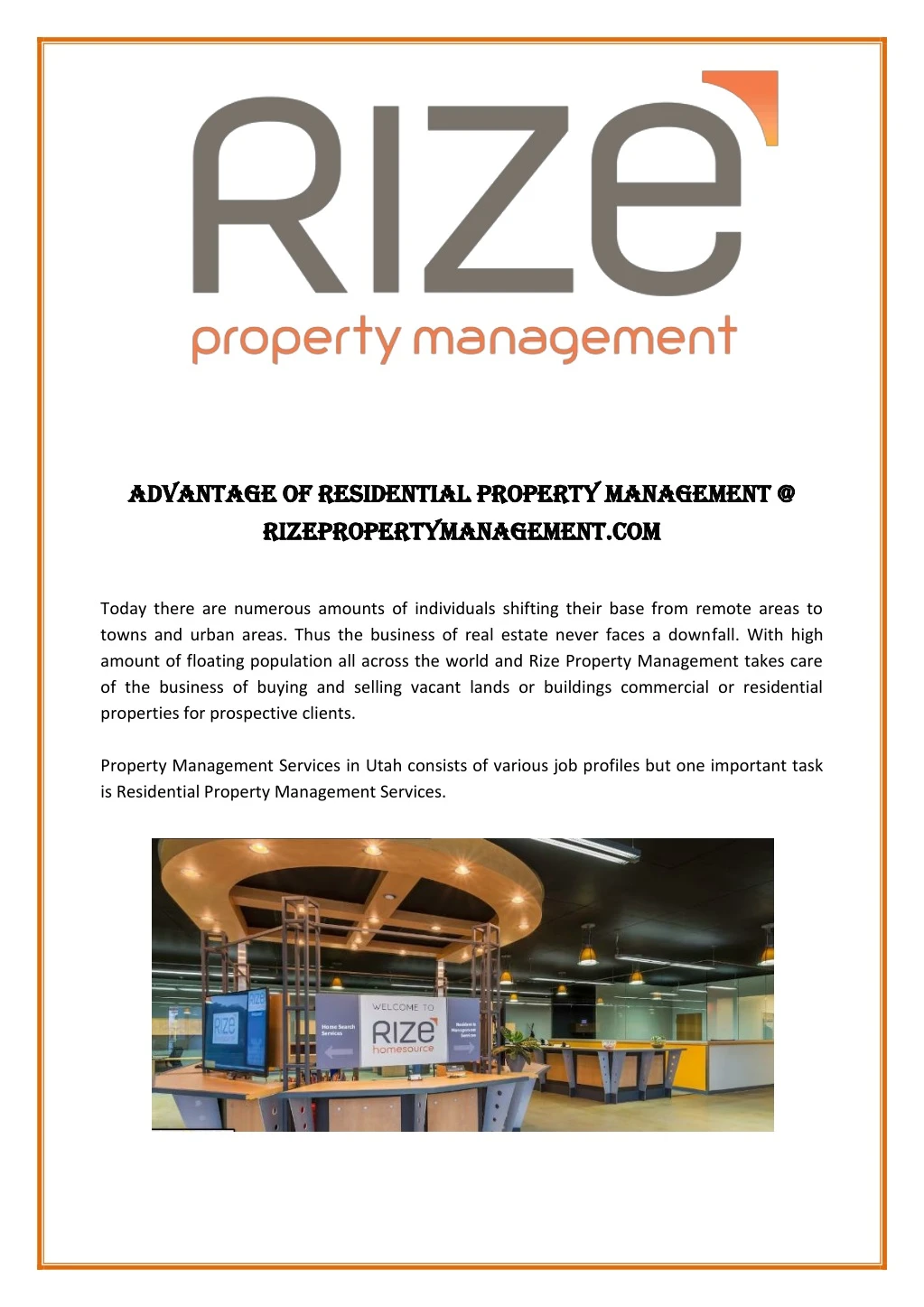 advantage of residential property management