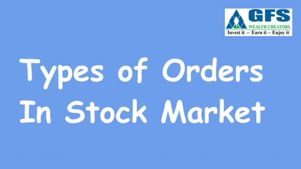 Types of order in Share market