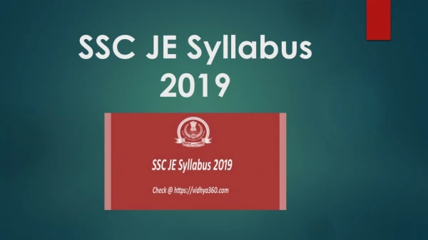 SSC JE Syllabus 2019 Pdf, What Is SSC Jr. Engineer Exam Scheme ?