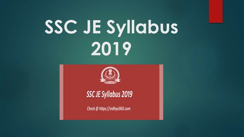 ssc je syllabus 2019