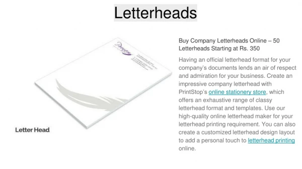 Letterhead Printing Online