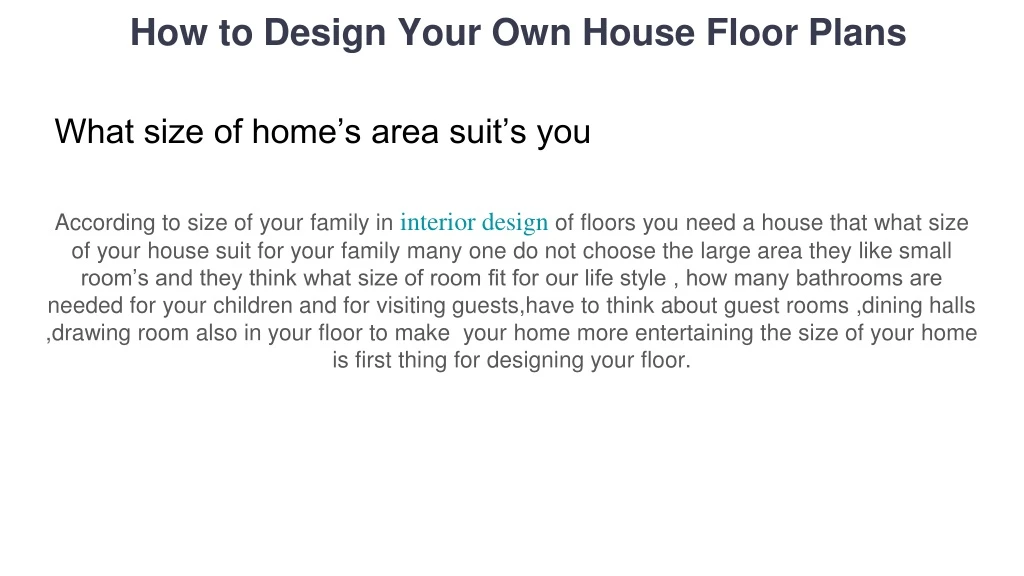 how to design your own house floor plans