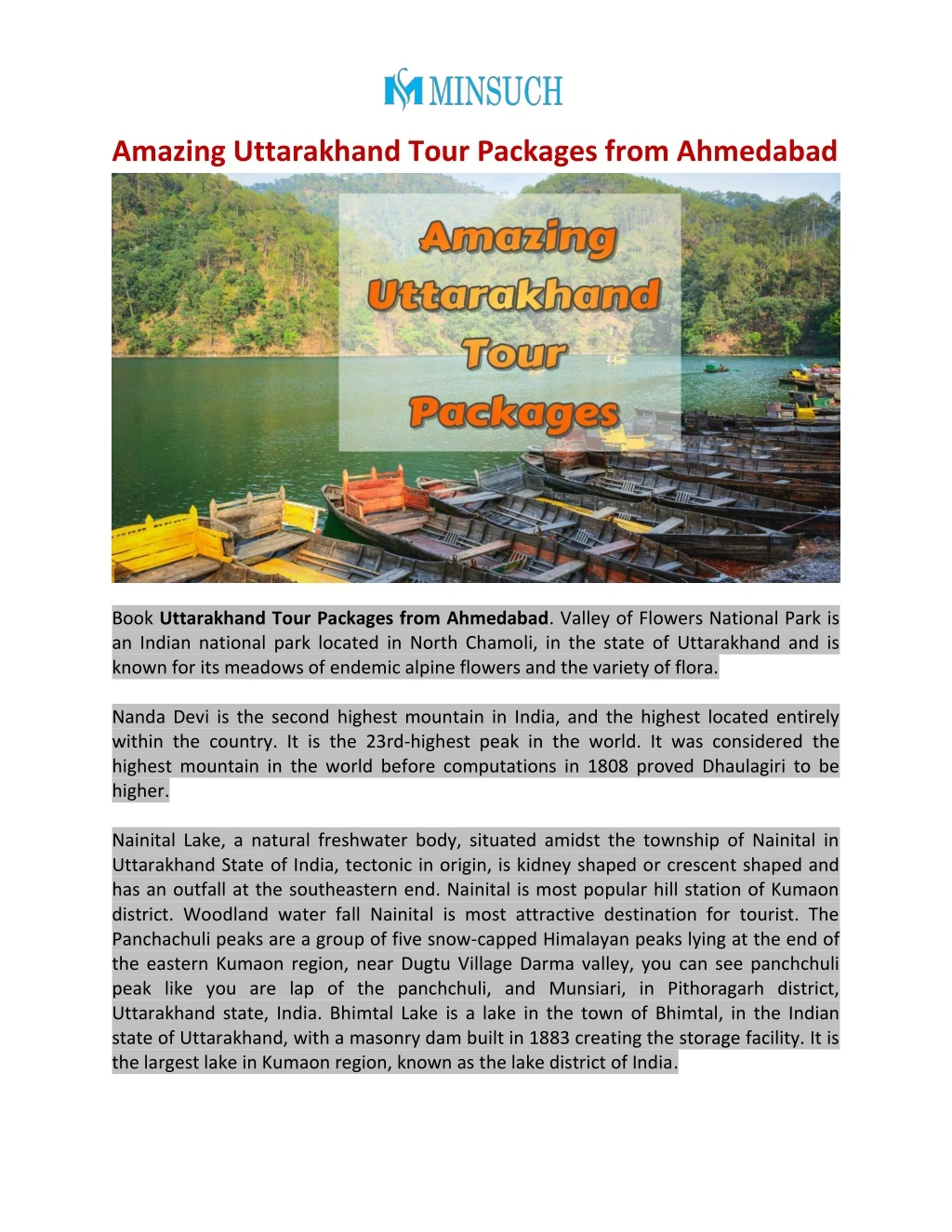 amazing uttarakhand tour packages from ahmedabad