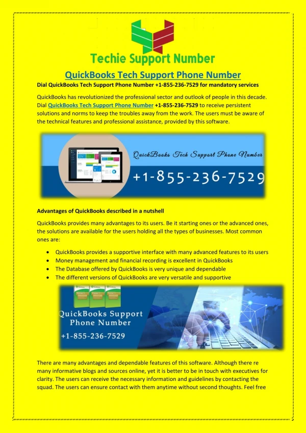 Dial QuickBooks Tech Support Phone Number 1-855-236-7529 for mandatory services