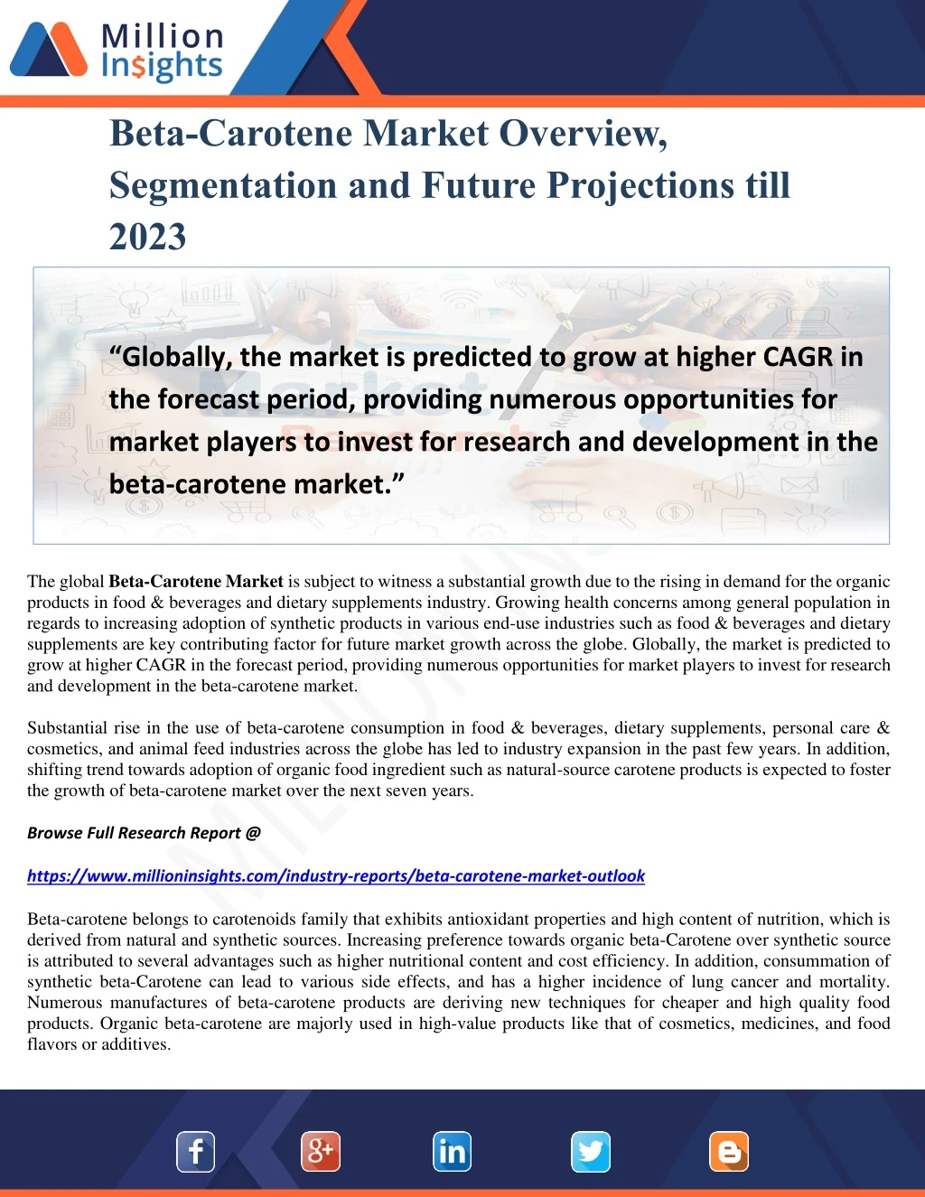 beta carotene market overview segmentation