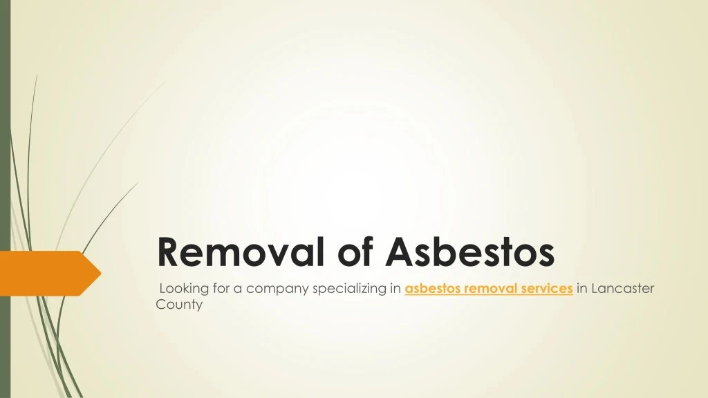 removal of asbestos