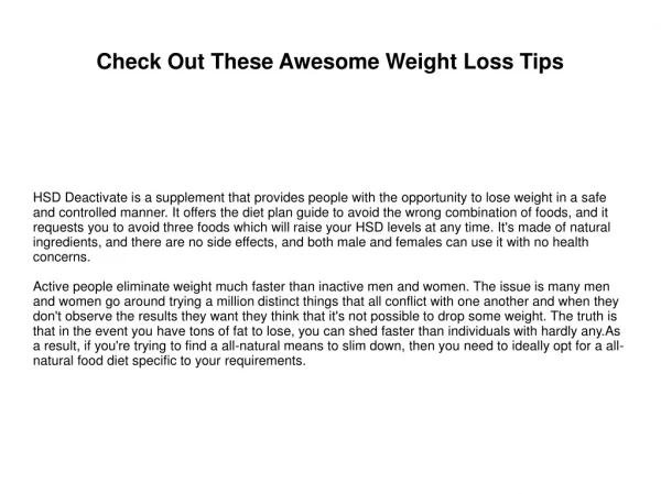 Check Out These Awesome Weight Loss Tips