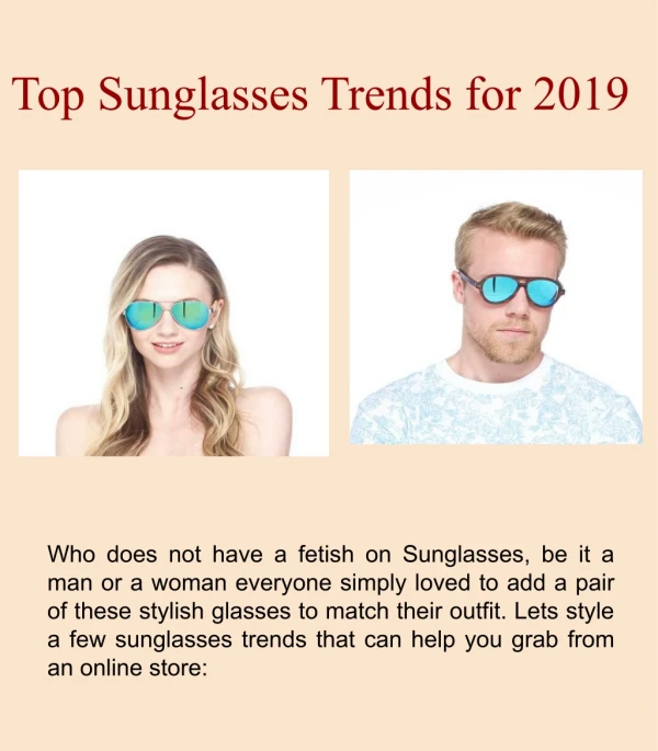 Top Sunglasses Trends for 2019