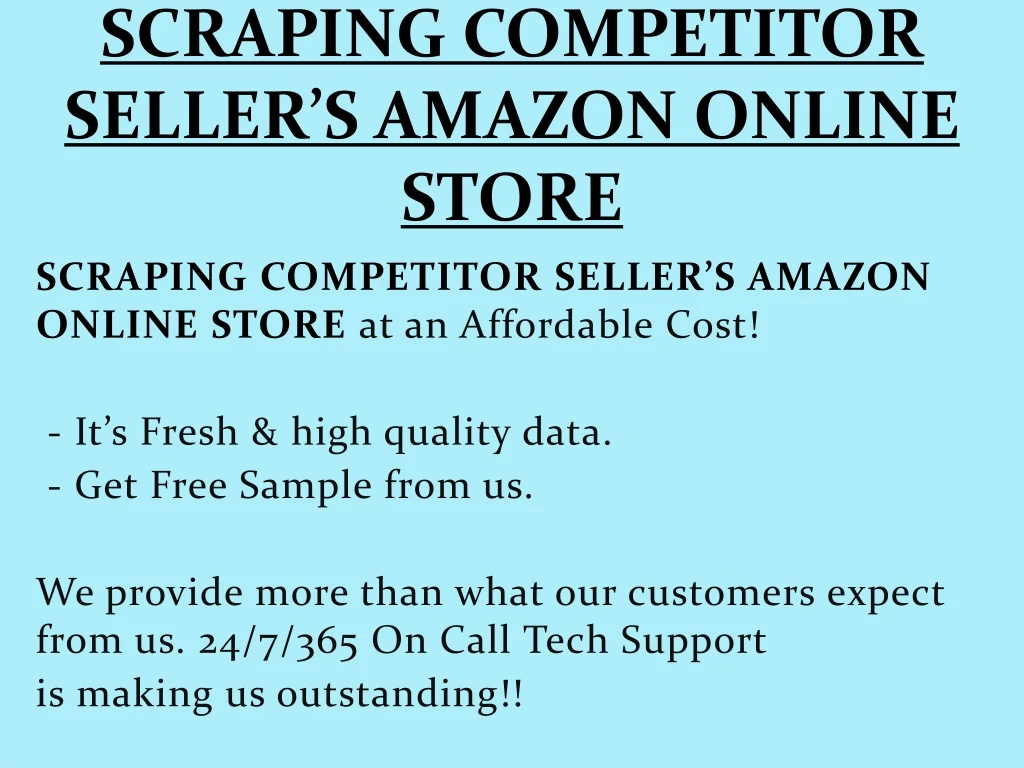scraping competitor seller s amazon online store