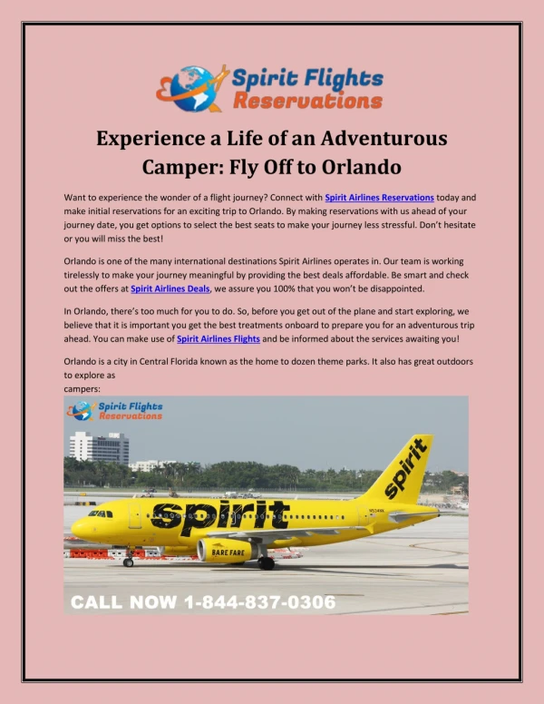 Experience a Life of an Adventurous Camper: Fly Off to Orlando