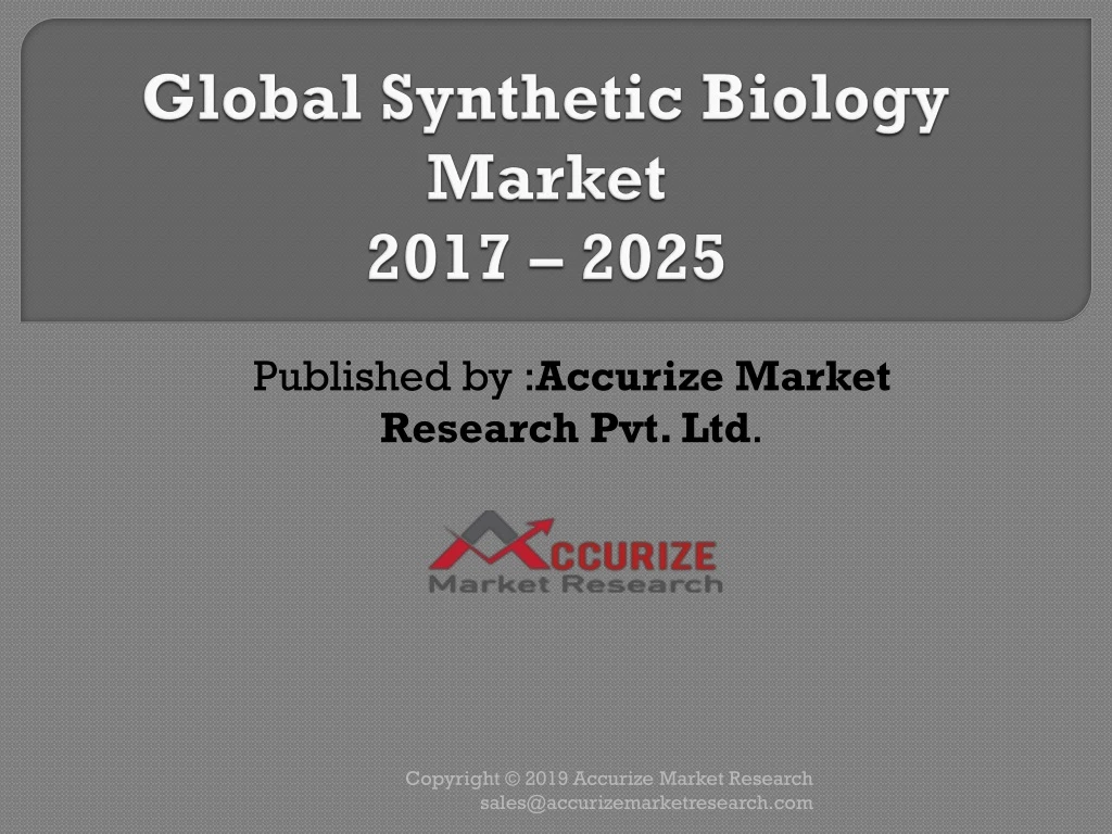 global synthetic biology market 2017 2025