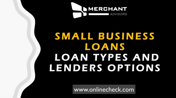 Small business loans loan types and lenders options