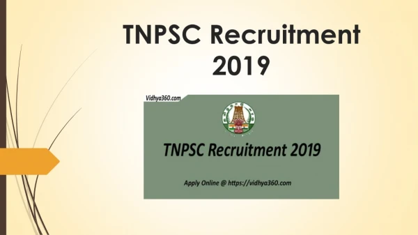 TNPSC Recruitment 2019 | Online Form For 539 CDPO & Other Jobs