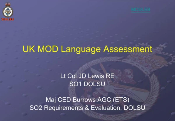 UK MOD Language Assessment