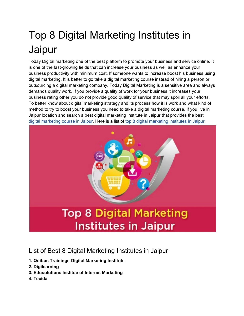 top 8 digital marketing institutes in jaipur