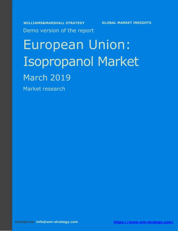 WMStrategy Demo European Union Isopropanol Market March 2019