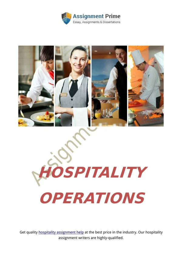 Get Quality Sample Report on Hospitality Operations
