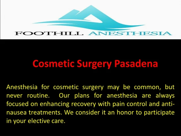 Cosmetic Surgery Pasadena