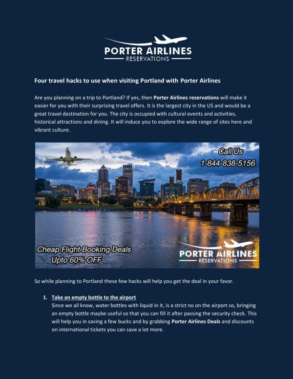 Four travel hacks to use when visiting Portland with Porter Airlines