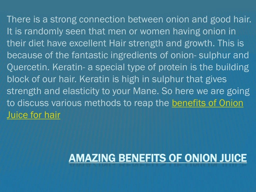 amazing benefits of onion juice