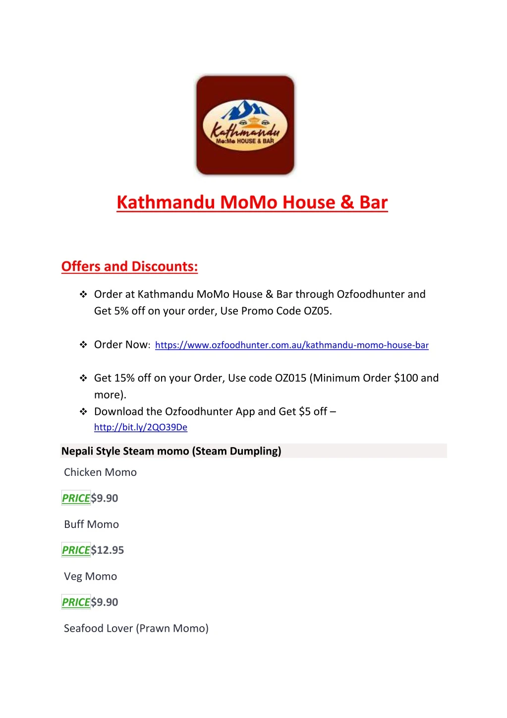 kathmandu momo house bar