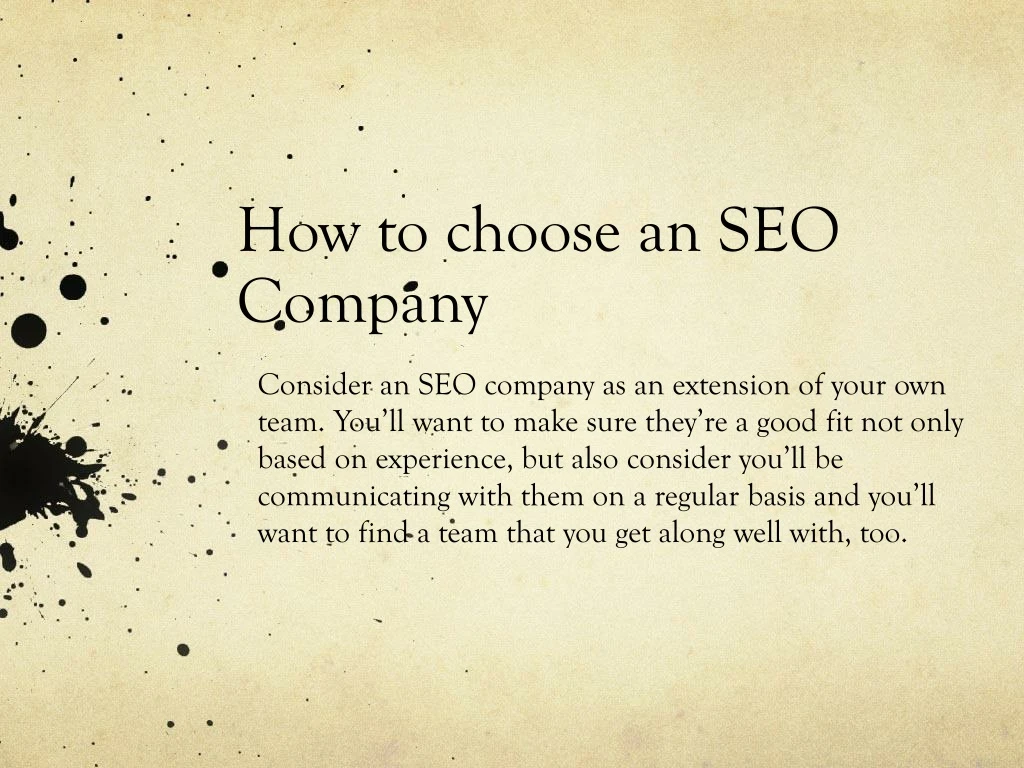 how to choose an seo company
